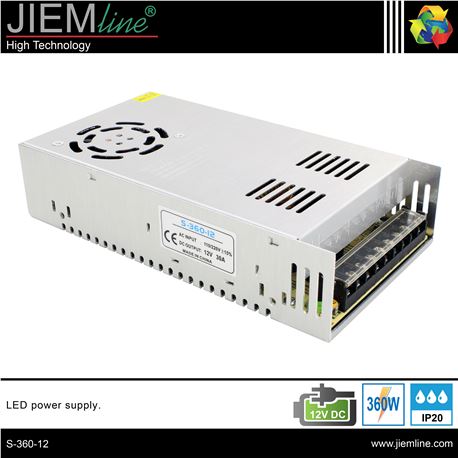 FUENTE ALIMENTACIÓN 360W 12V DC IP20 - S-360-12