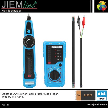 RASTREADOR CABLES ETHERNET RJ45 / TEL RJ11 - FWT11-1