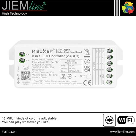CONTROLADOR TIRA LED RGB+CCT WIFI 2,4 Ghz - FUT-043+-1