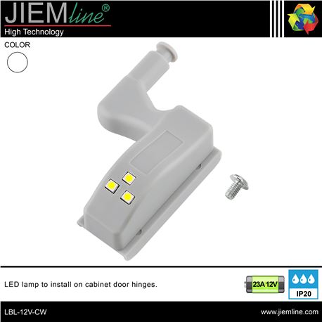 LUZ LED BLANCO FRÍO PARA BISAGRA DE ARMARIO - LBL-12V-CW-1