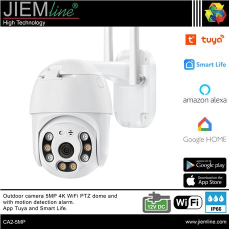 CÁMARA SEGURIDAD EXTERIOR PTZ IP WIFI 5MP - CA2-5MP-1