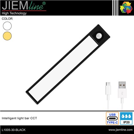 BARRA LED MOTION SENSOR CCT BLACK 30 cm - L1005-30-BLACK-1