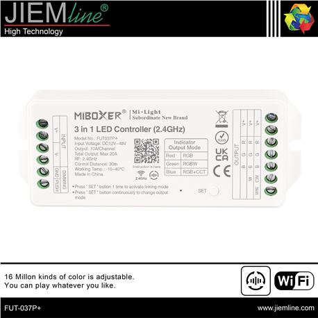 CONTROLADOR TIRA LED RGB+CCT WIFI 2,4 Ghz - FUT-037P+-1