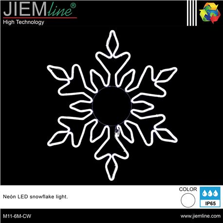 COPO NIEVE 2D NEÓN LED CW 58X58 cm - M11-6M-CW