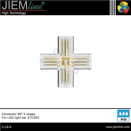 CONECTOR 3pin (X) 90º BARRA LED ZTC202 - C-LB-X-1