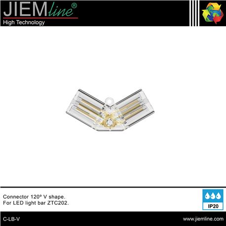 CONECTOR 3pin (V) 120º BARRA LED ZTC202 - C-LB-V-1