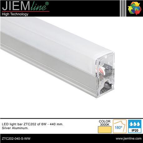 BARRA LED BLANCO CÁLIDO 6W 440 mm - ZTC202-040-S-WW