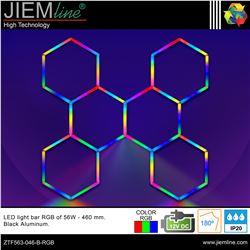KIT HEXAGONO LED RGB 56W BARRAS 460 mm - ZTF563-046-B-RGB-1