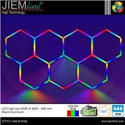 KIT HEXAGONO LED RGB 56W BARRAS 460 mm - ZTF571-046-B-RGB-1