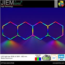 KIT HEXAGONO LED RGB 38W BARRAS 460 mm - ZTF540-046-B-RGB-1