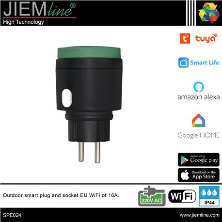 ENCHUFE EU INTELIGENTE WIFI 16A IP44 - SPE024-1