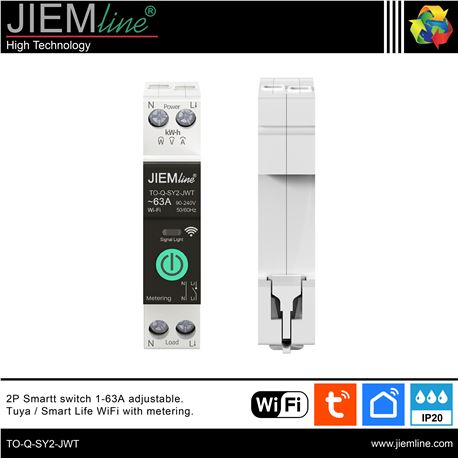 INTERRUPTOR INTELIGENTE DIN RAIL WIFI 1-63A - TO-Q-SY2-JWT-1