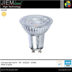 LÁMPARA LED GU10 BLANCO CÁLIDO 7W - GU10-7W-GLASS-WW