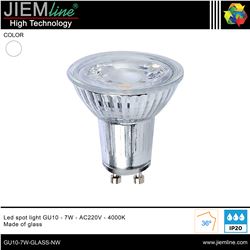 LÁMPARA LED GU10 BLANCO NEUTRO 7W - GU10-7W-GLASS-NW