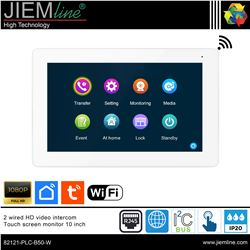 MONITOR BLANCO TÁCTIL HD IPS 10" TCP/IP WIFI VIDEOPORTERO PLC - 82121-PLC-B50-W-1