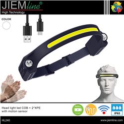 LINTERNA CABEZA SENSOR MOVIMIENTO LED 2*XPE / COB - HL240-1
