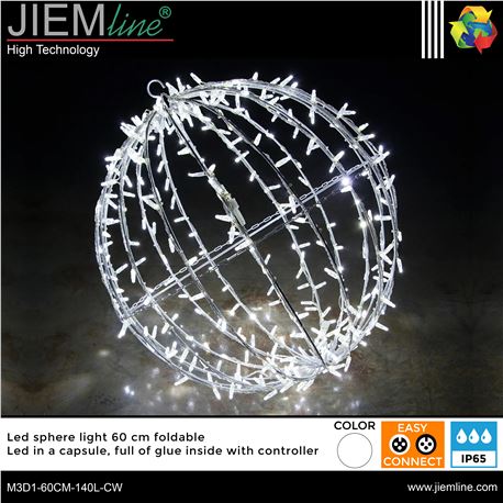 ESFERA 3D LED BLANCO FRÍO Ø60 cm - M3D1-60CM-140L-CW