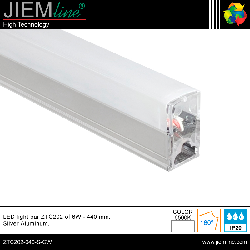 Barra LED aluminio plata