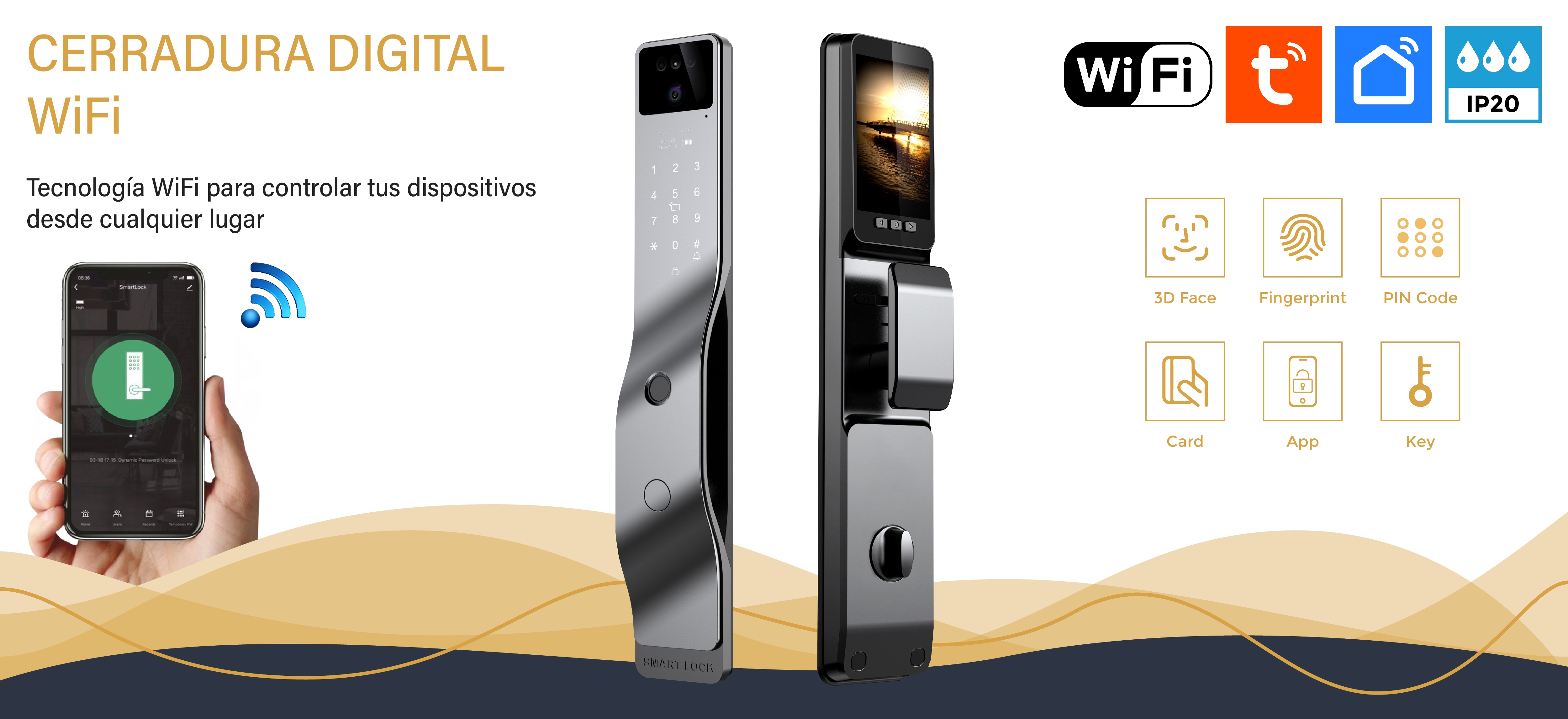 CERRADURA 3D INTELIGENTE WIFI 2MP