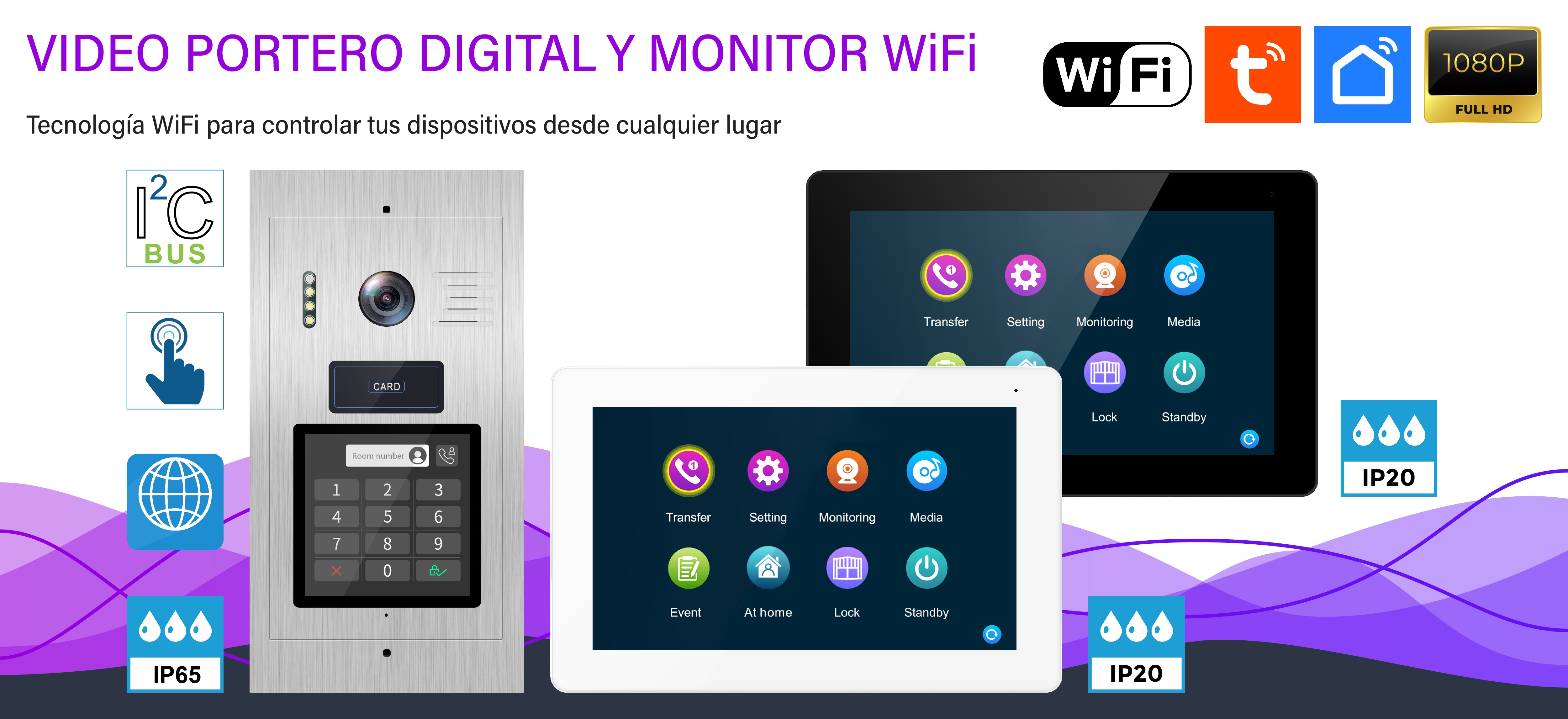 KIT VIDEOPORTERO IC BUS PLC 2 HILOS